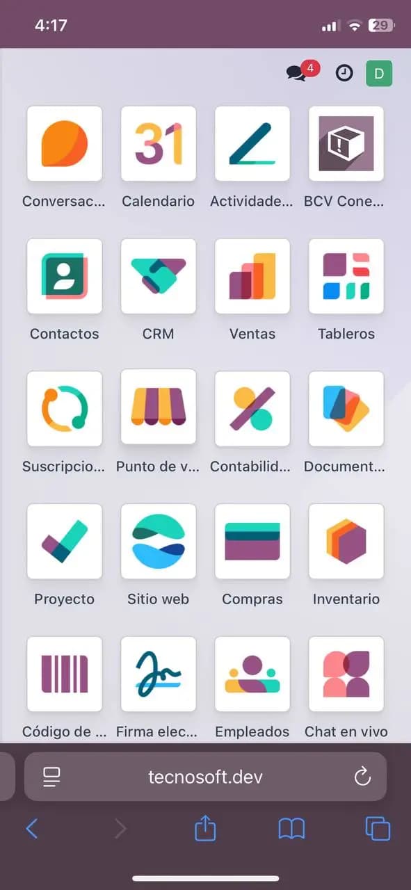 Odoo 18 en iPhone